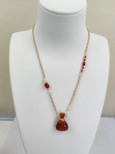 06红玛瑙小号福袋项链